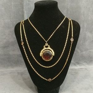 Vintage Goldette NY 3 strand necklace 1950s